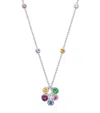 Boodles White Gold, Diamond, Tanzanite And Gemstone Raindance Rainbow Pendant In White