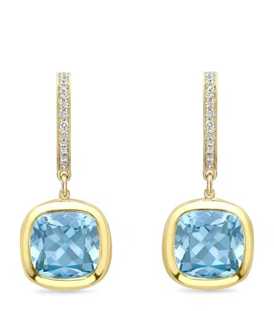 Boodles Yellow Gold, Diamond And Aquamarine Dolce Vita Earrings
