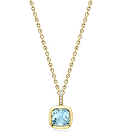 Boodles Yellow Gold, Diamond And Aquamarine Dolce Vita Pendant