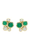 Boodles Yellow Gold, Diamond And Emerald Raindance Stud Earrings In Gold