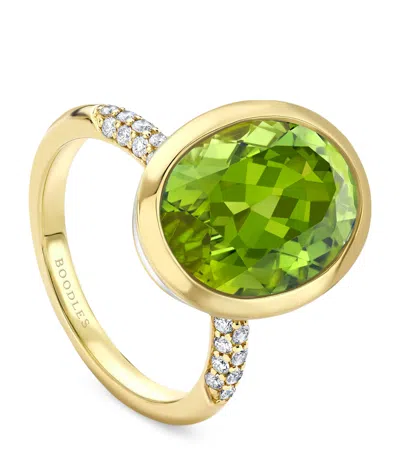 Boodles Yellow Gold, Diamond And Peridot Dolce Vita Oval  Ring