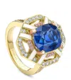 BOODLES YELLOW GOLD, DIAMOND AND SAPPHIRE FIFTH AVENUE RING