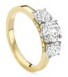 Boodles Yellow Gold, Platinum And Diamond Three Stone Engagement Ring In Yellow