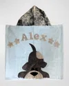 Boogie Baby Happy Tails Personalized Hooded Towel Blue In Blue