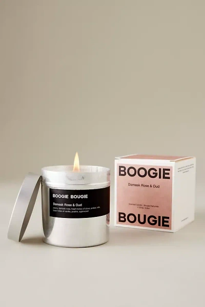 Boogie Bougie Damask Rose & Oud Metal Candle In Orange
