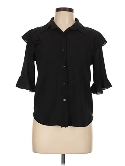 Pre-owned Boohoo 3/4 Sleeve Blouse In Black
