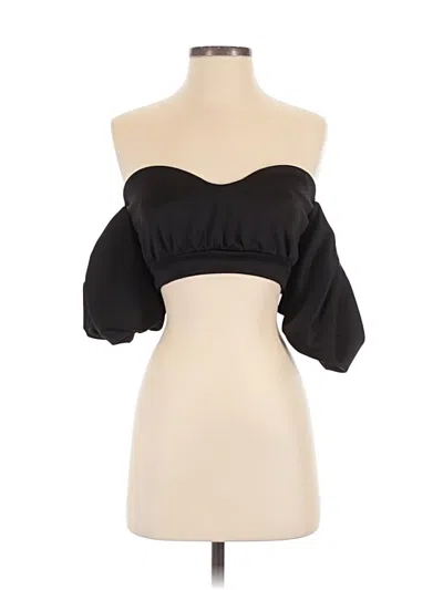 Pre-owned Boohoo 3/4 Sleeve Blouse In Black