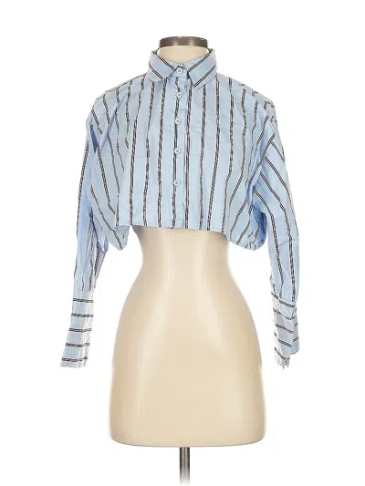 Pre-owned Boohoo 3/4 Sleeve Blouse In Blue