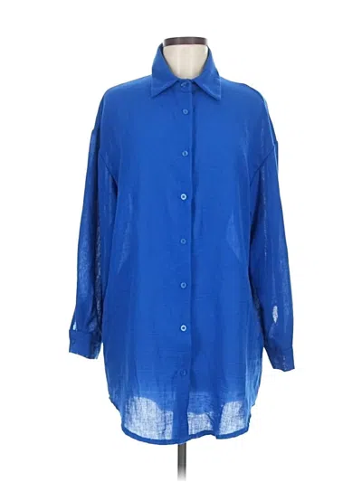 Pre-owned Boohoo 3/4 Sleeve Blouse In Blue
