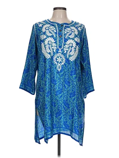 Pre-owned Boohoo 3/4 Sleeve Blouse In Blue