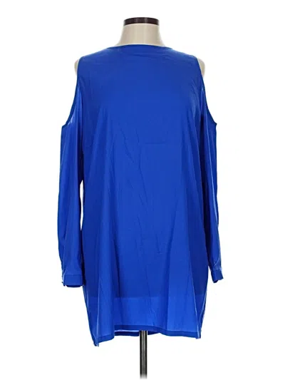 Pre-owned Boohoo 3/4 Sleeve Blouse In Blue