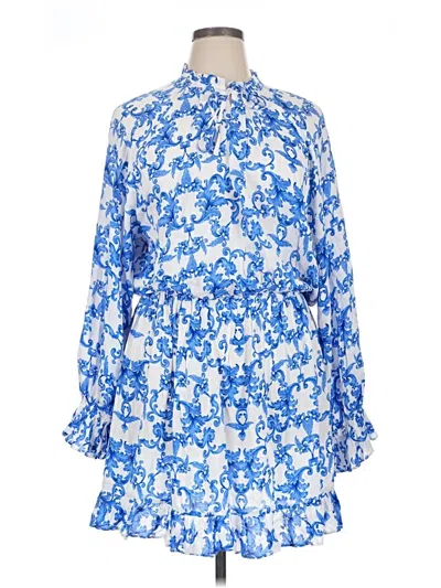 Pre-owned Boohoo 3/4 Sleeve Blouse In Blue