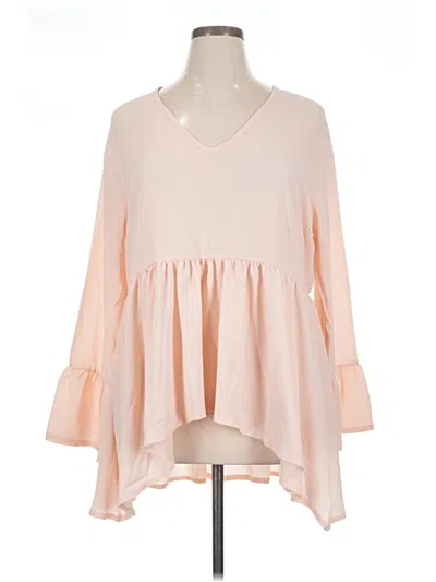 Pre-owned Boohoo 3/4 Sleeve Blouse In Pink