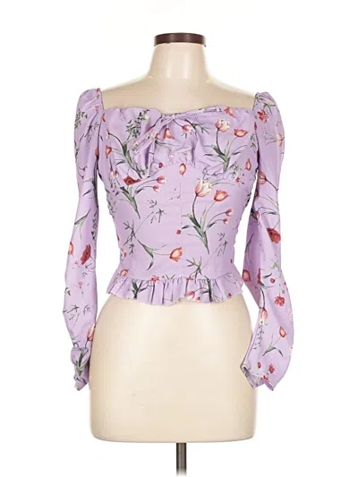 Pre-owned Boohoo 3/4 Sleeve Blouse In Purple