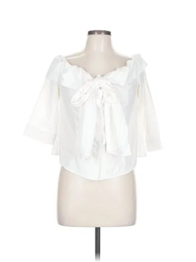 Pre-owned Boohoo 3/4 Sleeve Blouse In White