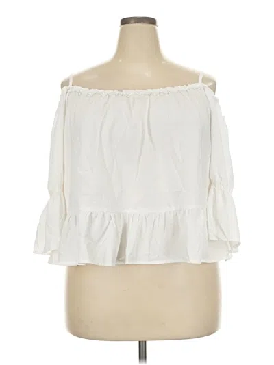 Pre-owned Boohoo 3/4 Sleeve Blouse In White
