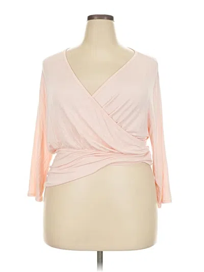 Boohoo 3/4 Sleeve Top Ivory One Shoulder Neckline Tops