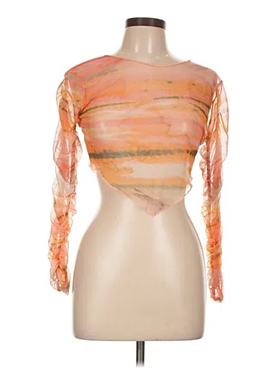 Pre-owned Boohoo 3/4 Sleeve T-shirt In Orange