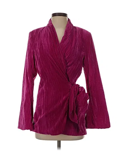 Pre-owned Boohoo Blazer Jacket In Burgundy