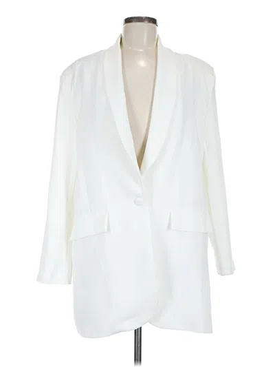 Pre-owned Boohoo Blazer Jacket In White