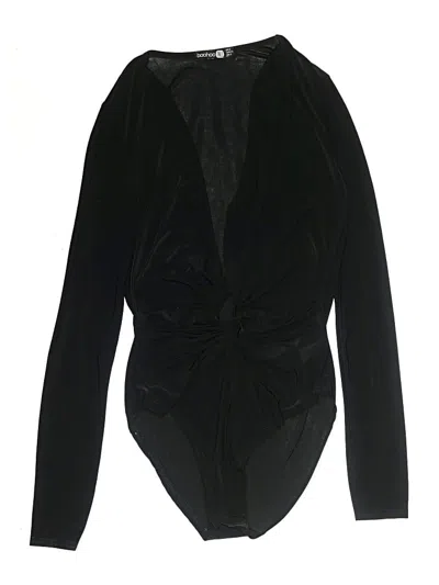 Pre-owned Boohoo Bodysuit In Black