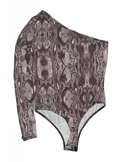 Pre-owned Boohoo Bodysuit In Burgundy