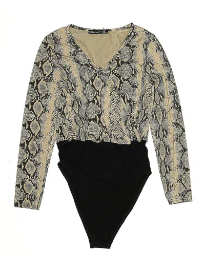 Pre-owned Boohoo Bodysuit In Gold