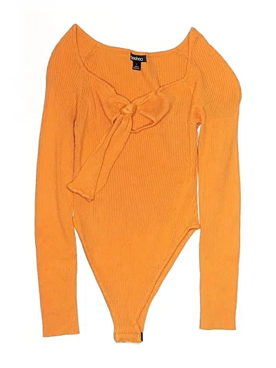 Pre-owned Boohoo Bodysuit In Orange