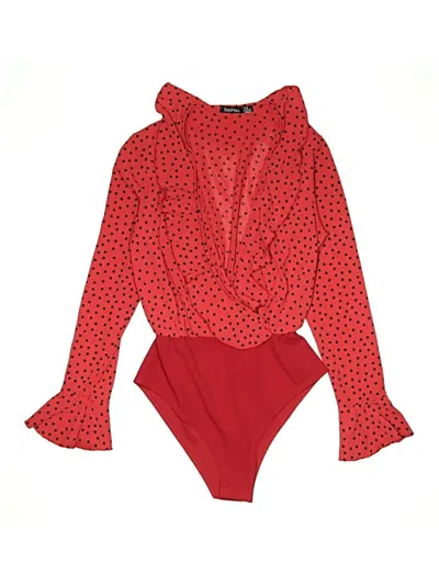 Pre-owned Boohoo Bodysuit In Red