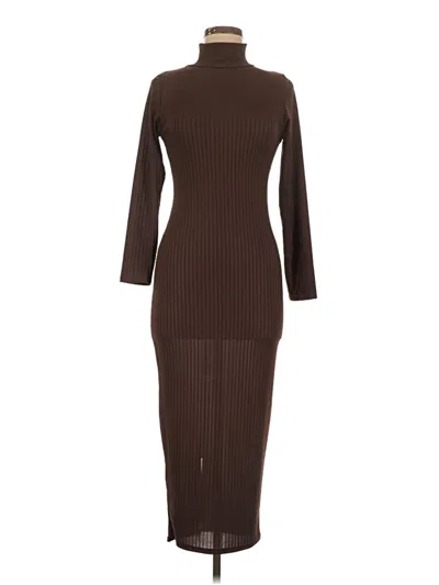 Pre-owned Boohoo Casual Dress In Brown