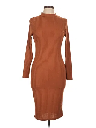 Pre-owned Boohoo Casual Dress In Brown