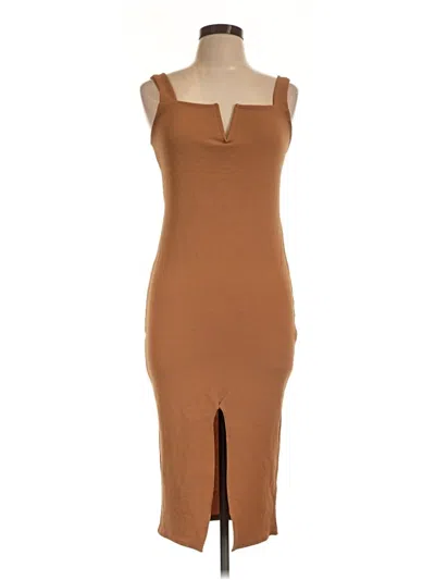 Pre-owned Boohoo Casual Dress In Brown