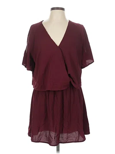 Pre-owned Boohoo Casual Dress In Burgundy