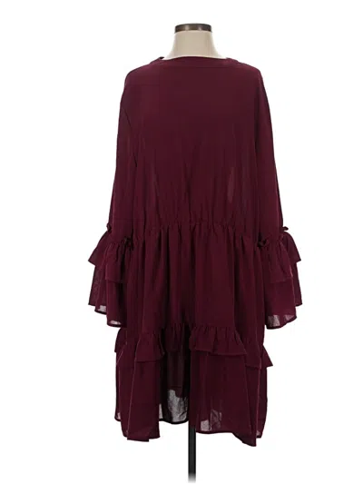 Pre-owned Boohoo Casual Dress In Burgundy