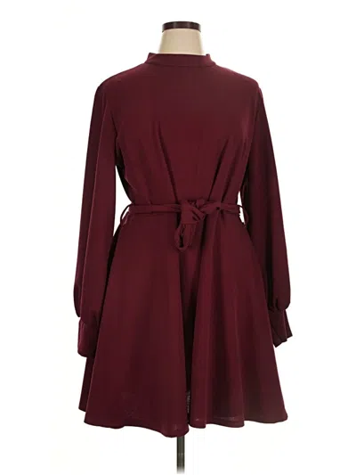 Pre-owned Boohoo Casual Dress In Burgundy