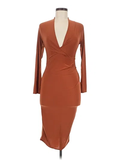 Pre-owned Boohoo Cocktail Dress In Brown