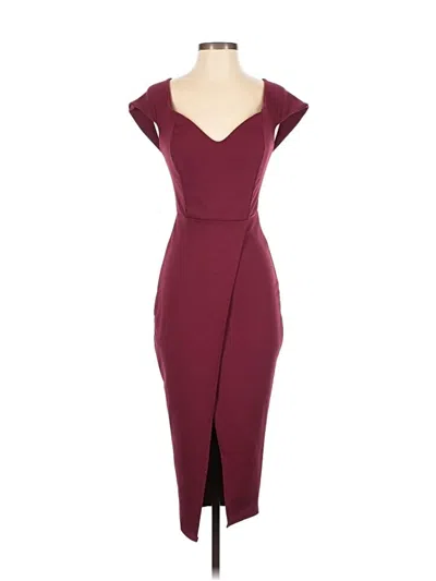 Pre-owned Boohoo Cocktail Dress In Burgundy