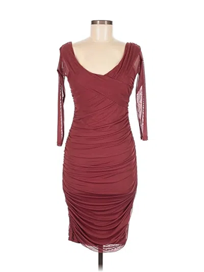 Pre-owned Boohoo Cocktail Dress In Burgundy