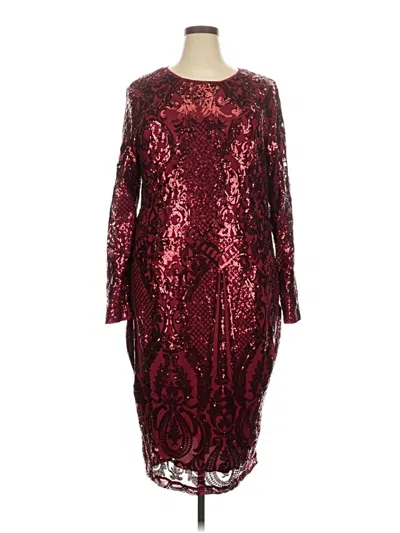 Pre-owned Boohoo Cocktail Dress In Burgundy