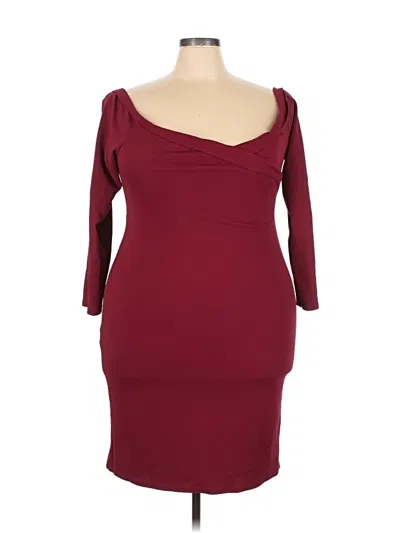 Pre-owned Boohoo Cocktail Dress In Burgundy