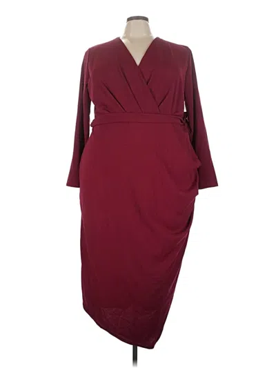 Pre-owned Boohoo Cocktail Dress In Burgundy