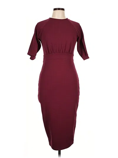 Pre-owned Boohoo Cocktail Dress In Burgundy