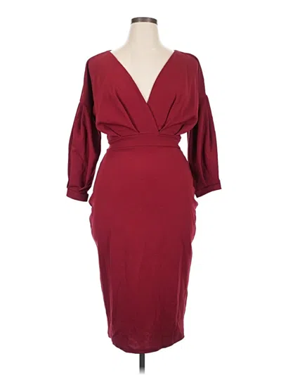 Pre-owned Boohoo Cocktail Dress In Burgundy