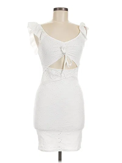 Pre-owned Boohoo Cocktail Dress In White