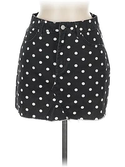 Pre-owned Boohoo Denim Skirt In Black