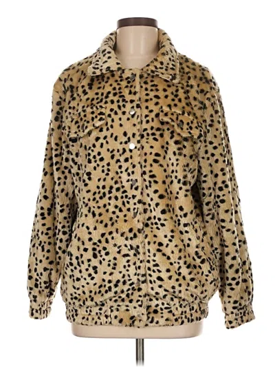 Pre-owned Boohoo Faux Fur Jacket In Gold