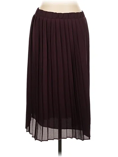 Pre-owned Boohoo Formal Skirt In Burgundy
