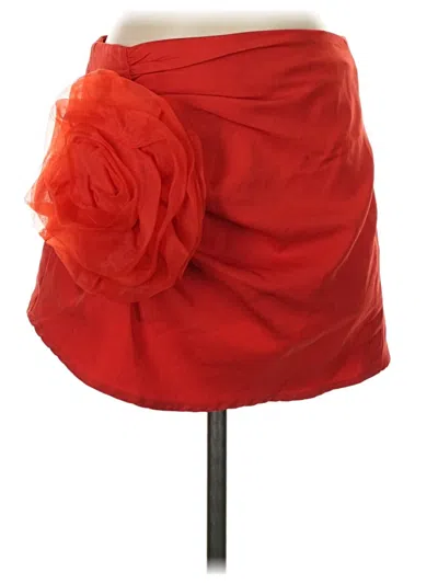 Pre-owned Boohoo Formal Skirt In Red