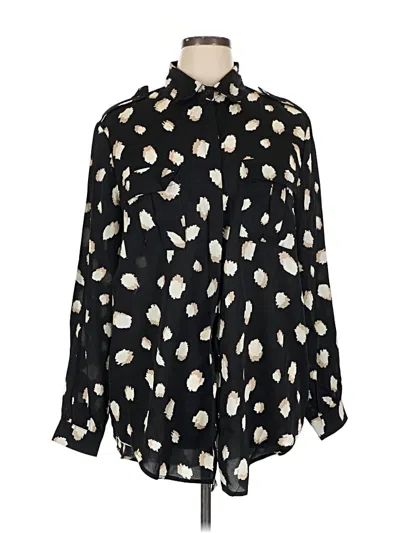 Pre-owned Boohoo Long Sleeve Blouse In Black