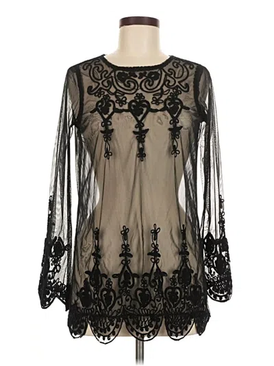 Pre-owned Boohoo Long Sleeve Blouse In Black